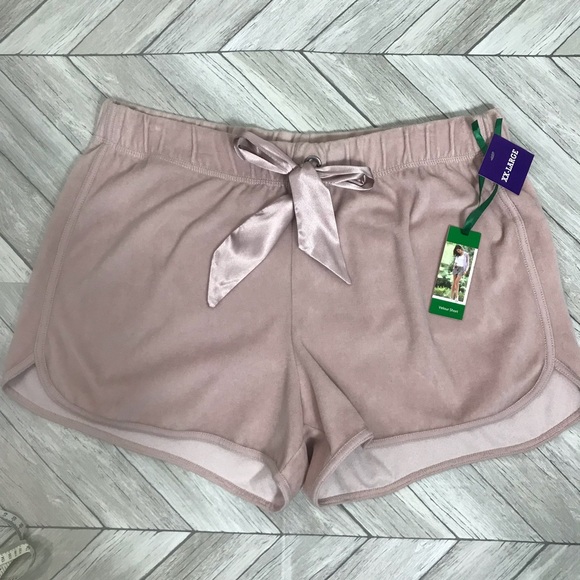 GreenTea Pants - GreenTea Pink Velour Shorts XXL New